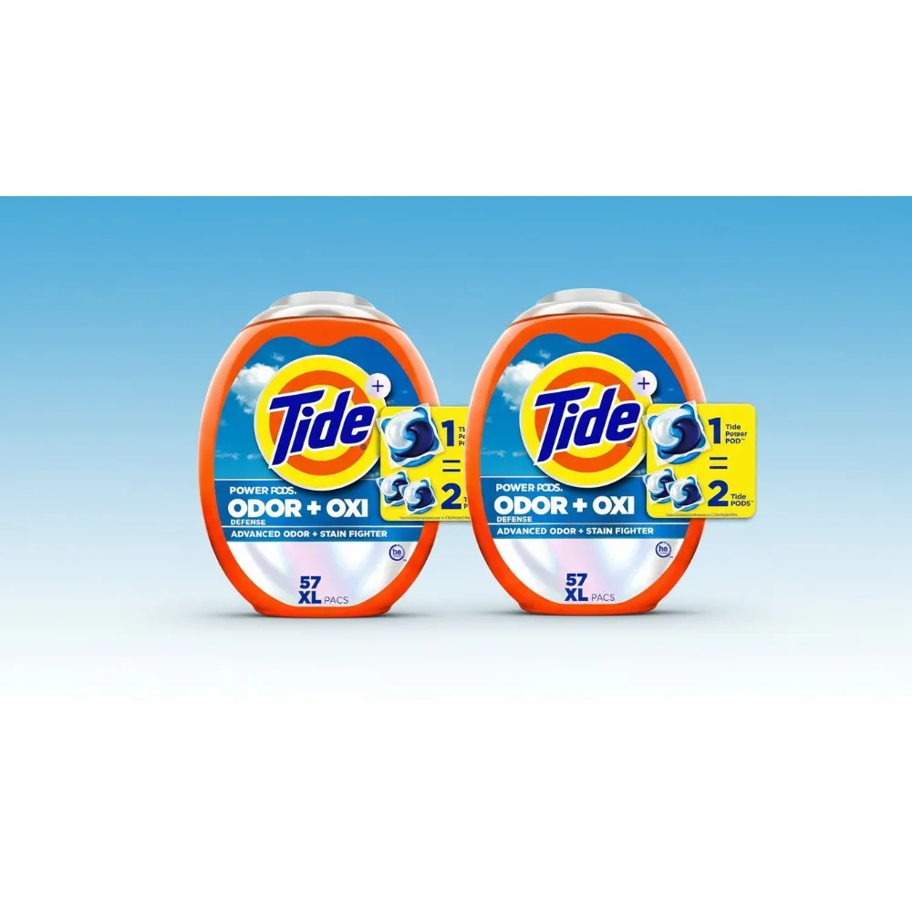 

Advanced Odor & Stain Fighting Laundry Detergent Pods, 57 Count Pack of 2, Cold Water Formula for Fresh Clean Clothes