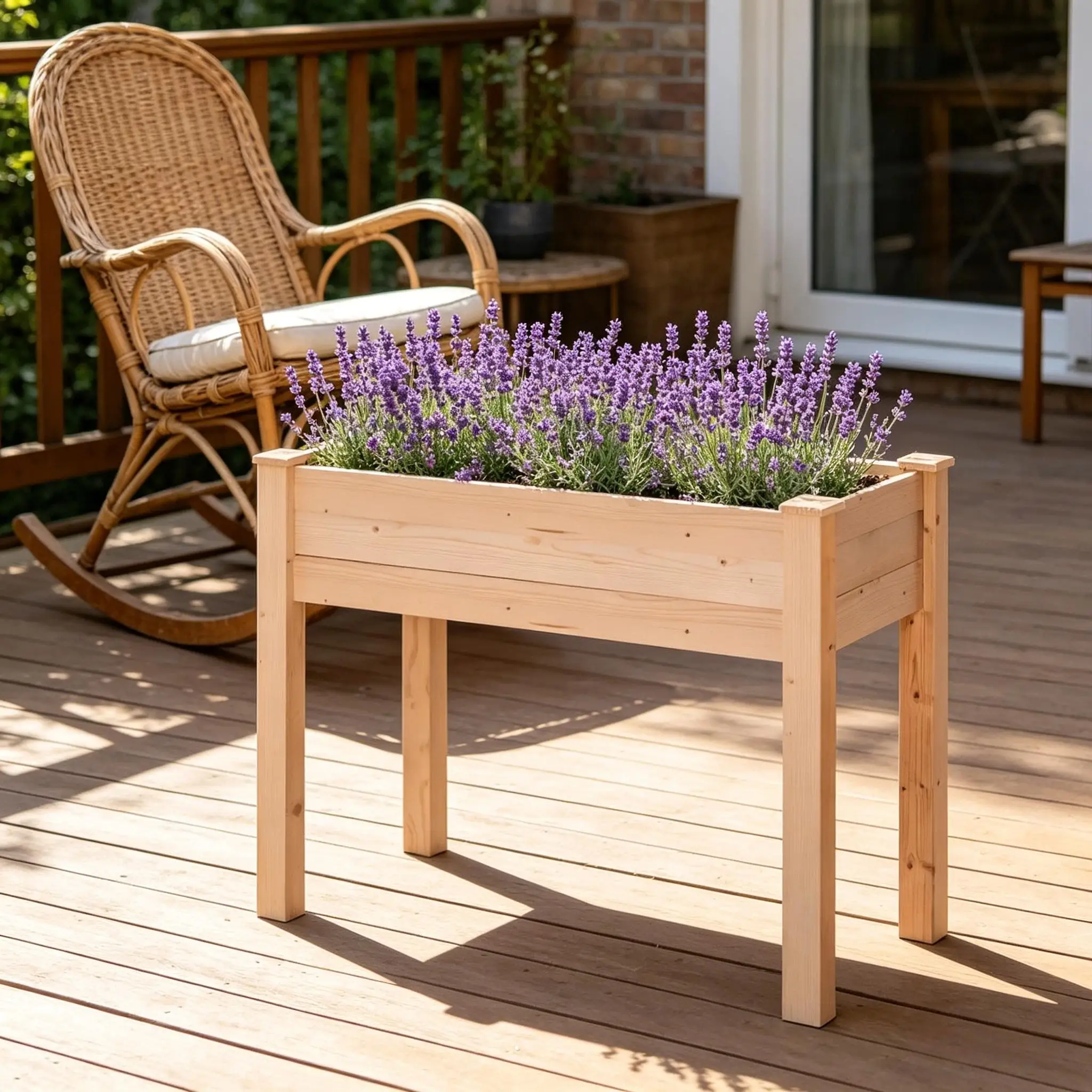 Wooden Planter Box,Elevated Garden Bed,Vegetables Planter Box