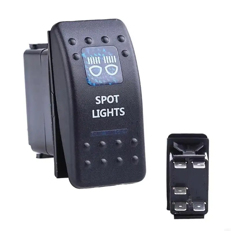 2Pcs 5 Pin Toggle Switches 20A 12V LED Lighted Waterproof Rocker Switches A0KF