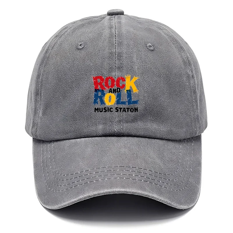 Gorra de béisbol de algodón lavada Vintage personalizada para hombres y mujeres, sombrero con patrón Retro con tema musical, gorra ajustable para papá para uso informal diario