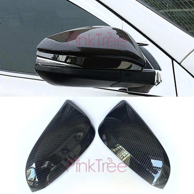 Carbon Fiber Color Door Mirror Rear View Cover Trim For Toyota Innova 2016 2017 2018 Car Styling Tuning Accessories