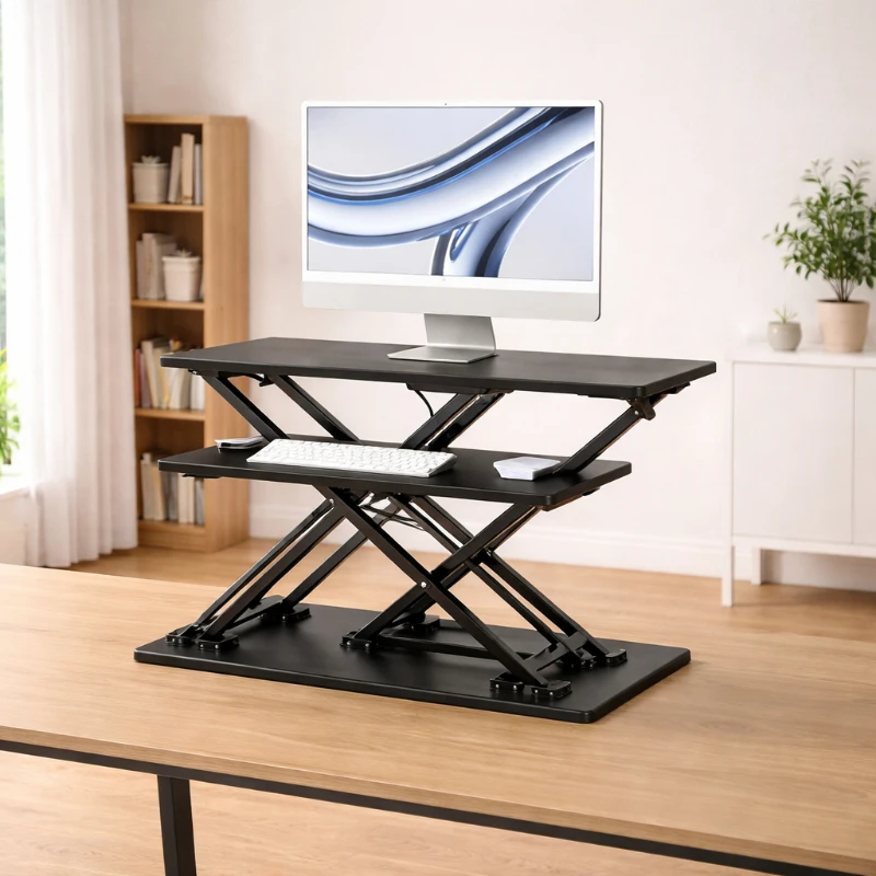 

Monitor Stand Adjustable Lifting Platform Desktop Workbench Dual Height Adjust Computer Riser Stable Support