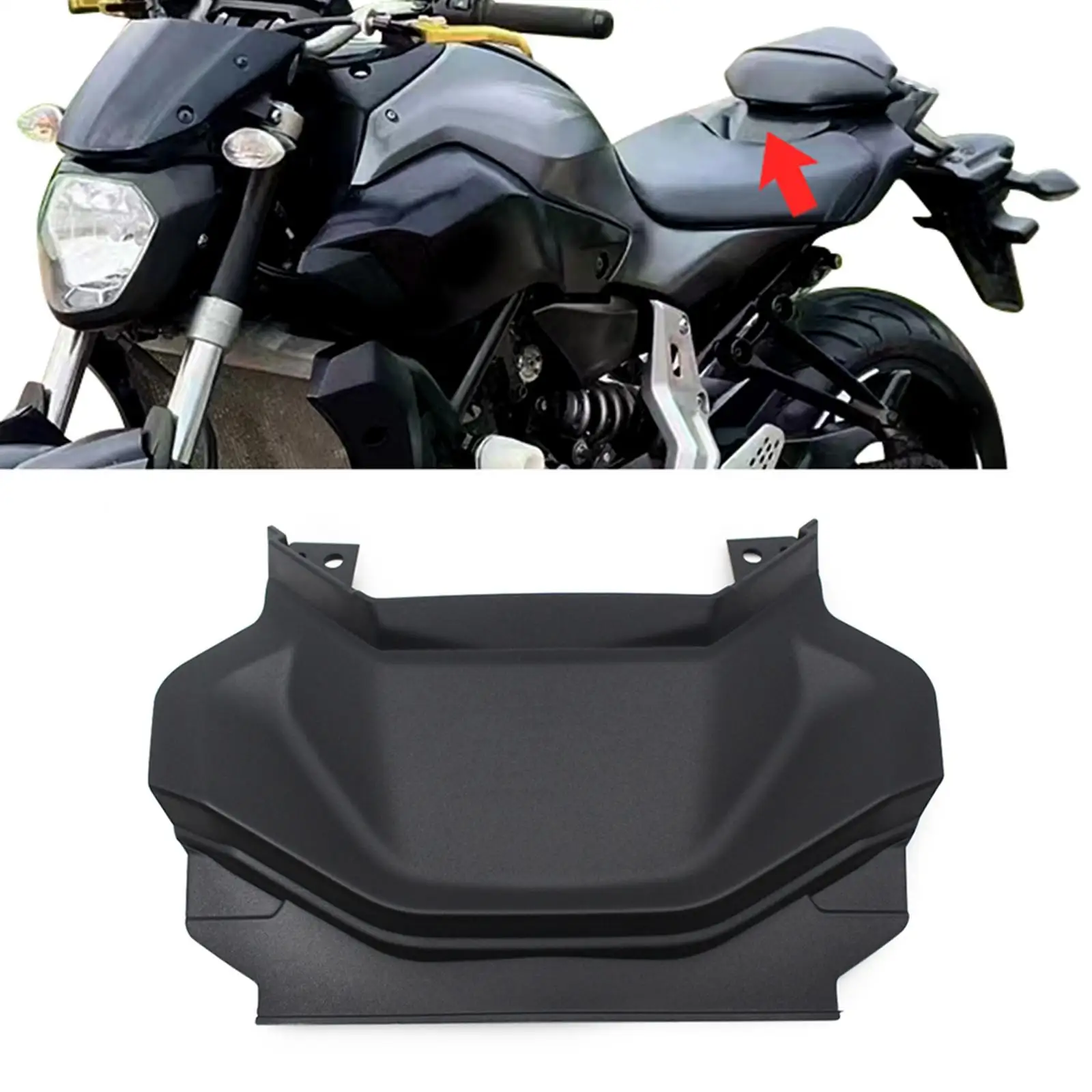 Motorcycle Rear Middle Fairing Practical Wear Resistant Replacement Part Compatible with Yamaha MT07 FZ07 14-17