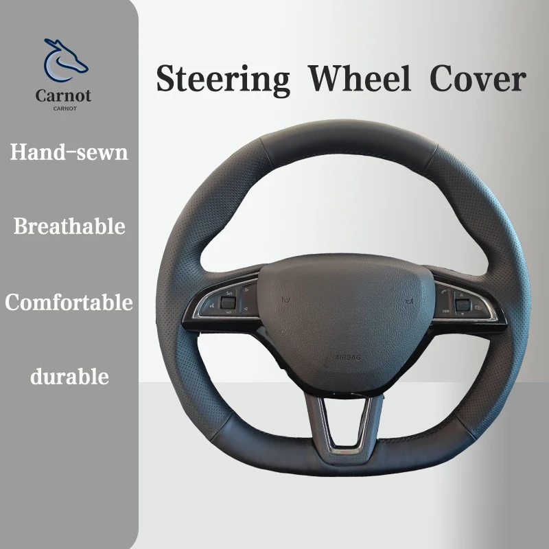 Microfiber Leather Car Steering wheel Cover For Skoda Citigo Roomster Fabia Octavia Superb Handle Cover Interior Car Accessories