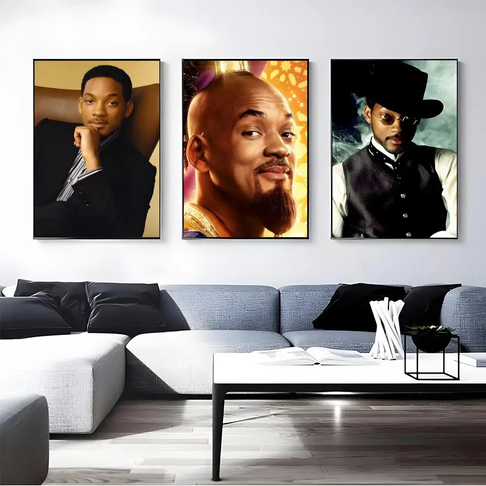 Actor Will Smith Poster Self-adhesive Art Waterproof Paper Sticker Coffee House Bar Room Wall Decor