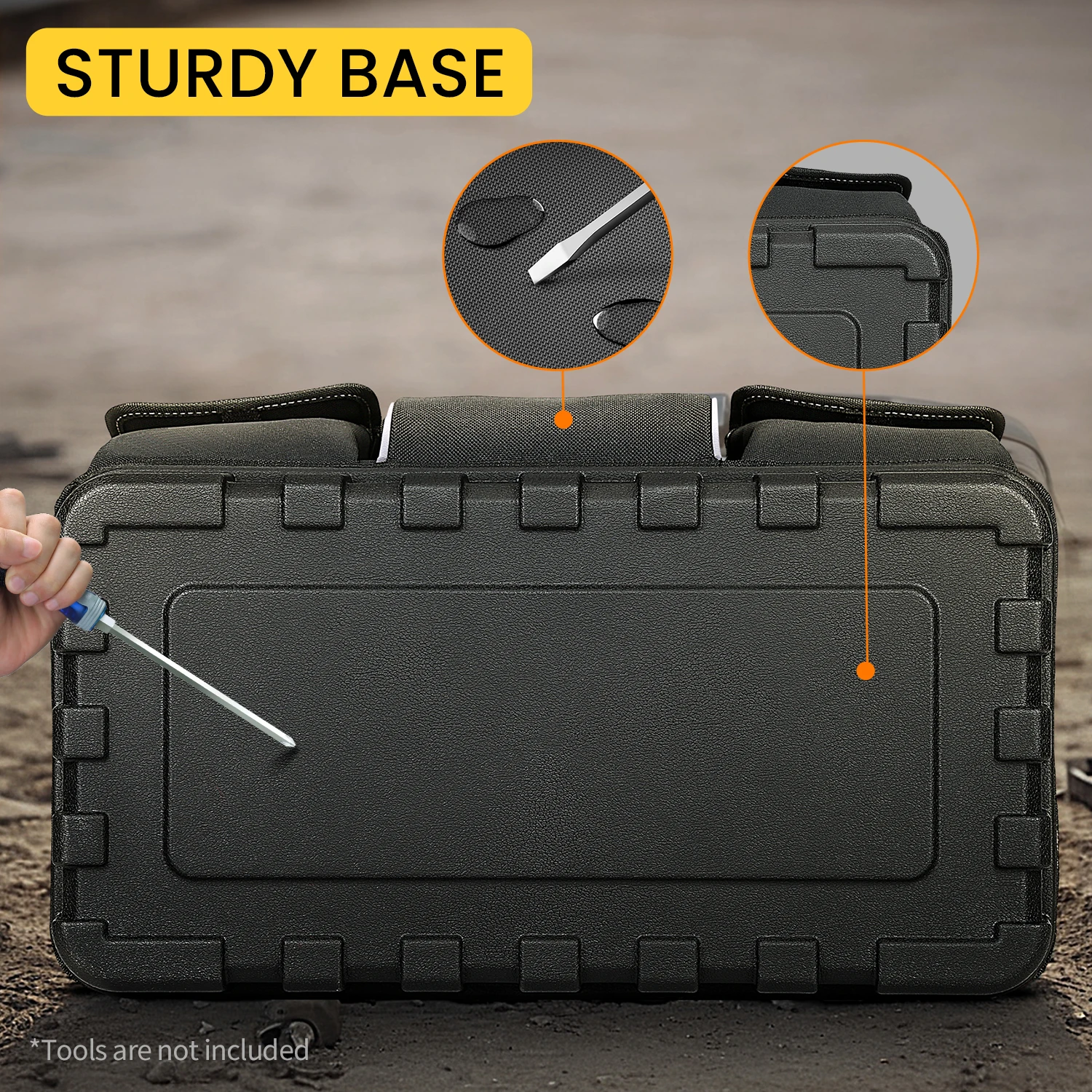 WINHUNT、ツールバッグ、20インチツールオーガナイザー、600デニール大型ツールバッグ、家庭用DIYおよび機器収納用、イエローとブラック