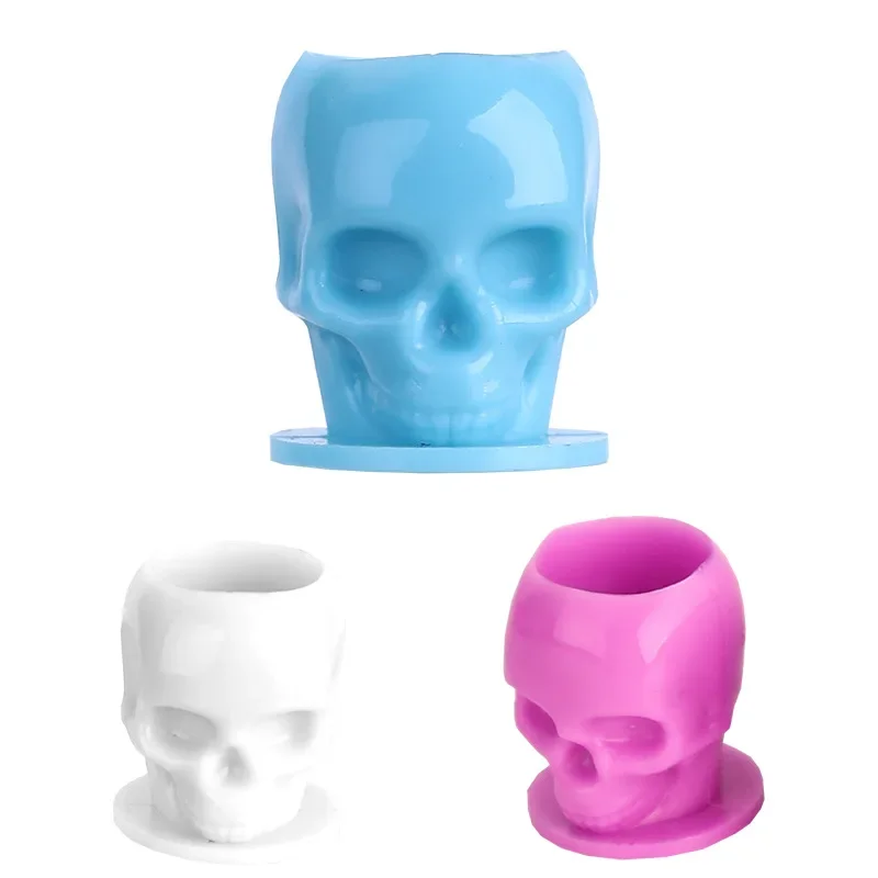 Disposable 50pcs Skull Tattoo Ink Cup Coloring Pigment Cup Container Tattoo Accessory for Tattoo Artists Permanent Makeup Tool