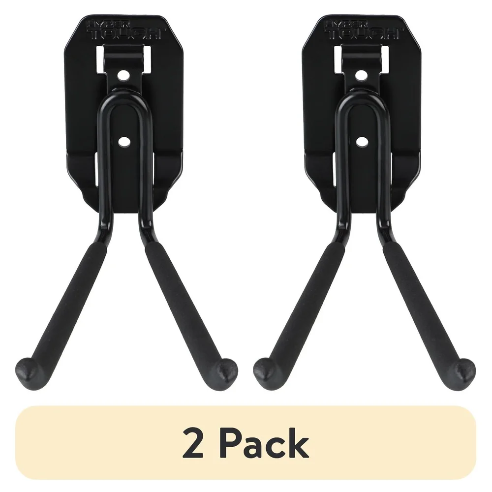 

2 Pack Heavy Duty Steel Utility Hooks 50 lb Capacity Multi-Purpose Garage Bike Tool Storage Easy Installation Vinyl Coating