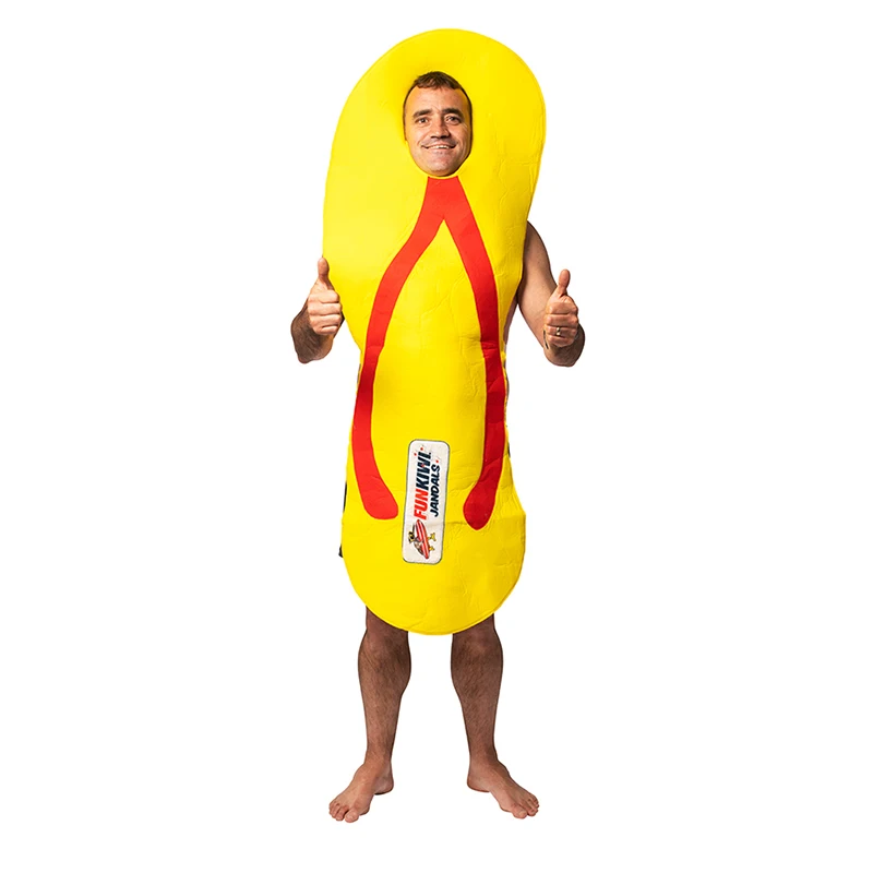 

Unisex Yellow Jandal Novelty Halloween Fancy Dress Up Flip Flop Shoe Purim Carnival Costume For Adults