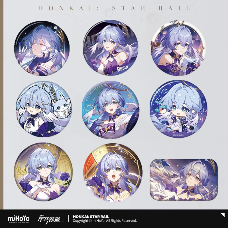 

Официальный мерч Sunsyea по Honkai Star Rail от miHoYo: значок Робин из аниме-коллекции