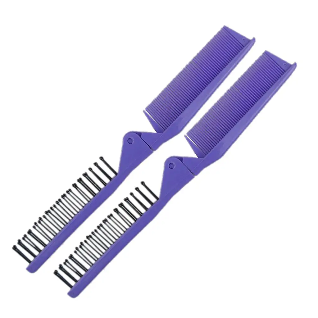 2PCS Travel Hair Brushes Comb, Folding Hair Brush, Ladies Samll Hair Combs - Portable Hair Brush for Everyday Use