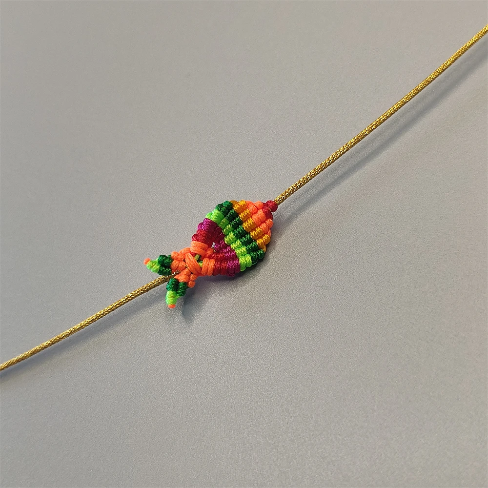 Summer Women Rainbow Tropical Colorful Gold Rope Handmade Fish Lucky Cute Whale Tail Braided Bracelet Jewelery Bestie  Gift