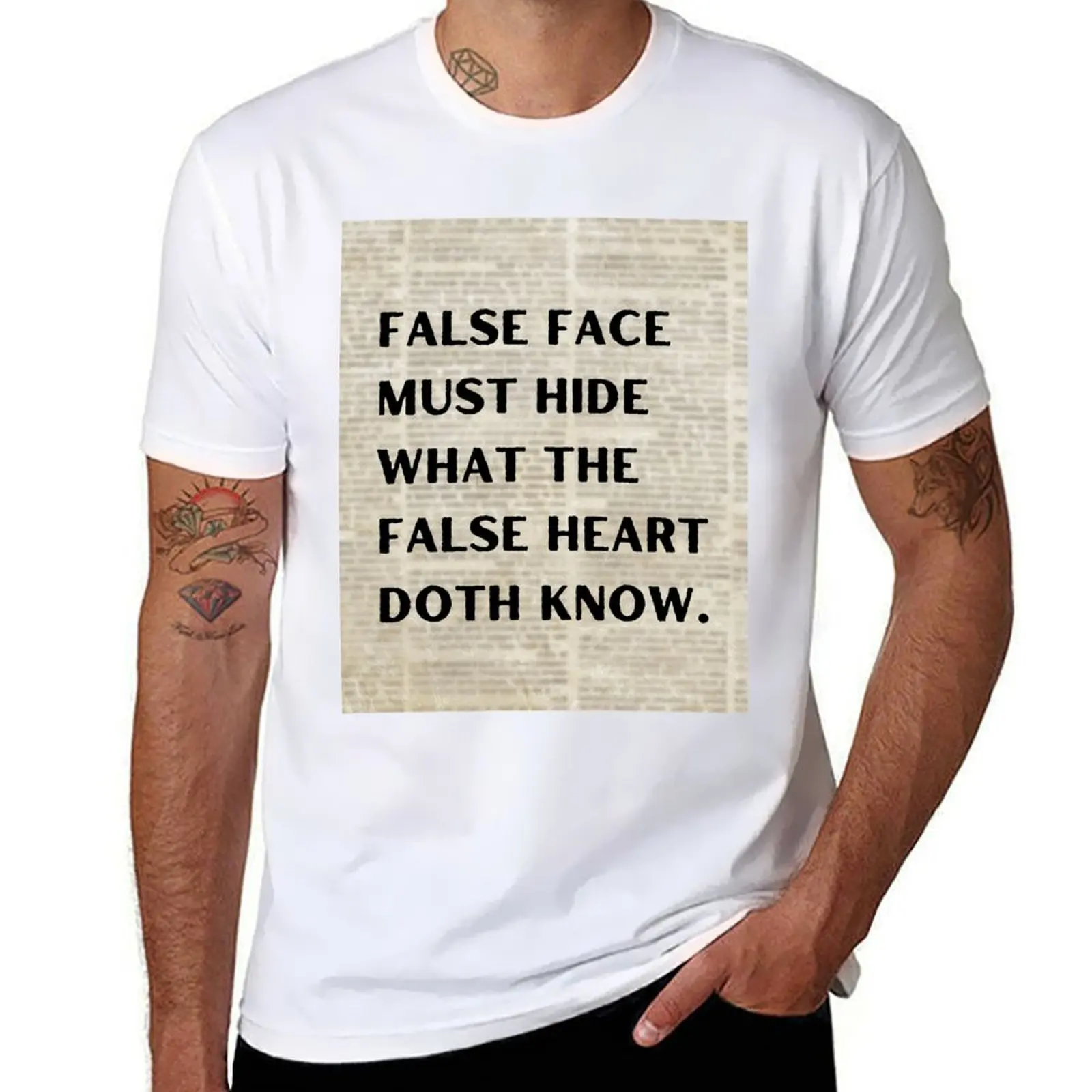 

Shakespeare Quote From Macbeth False face must hide what the false heart doth know. T-Shirt anime t shirts for man T-Shirt