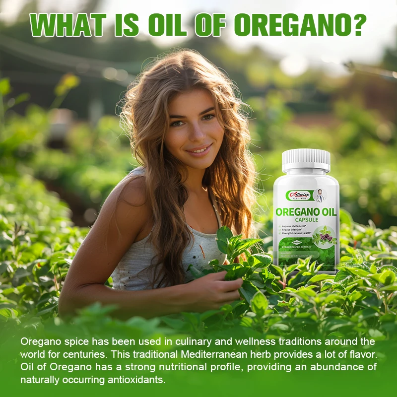 Alliwise Oregano ภูมิคุ้มกันการย่อยอาหารสุขภาพผลิตภัณฑ์เสริมอาหารสมุนไพรสุขภาพลำไส้ต้านการอักเสบบรรเทาอาการท้องอืด