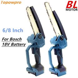 6/8 Inch Brushless Chainsaw For Bosch 18V Battery Cordless Electric Chain Saw Woodworking Cutter Pruning Logging Power Tools