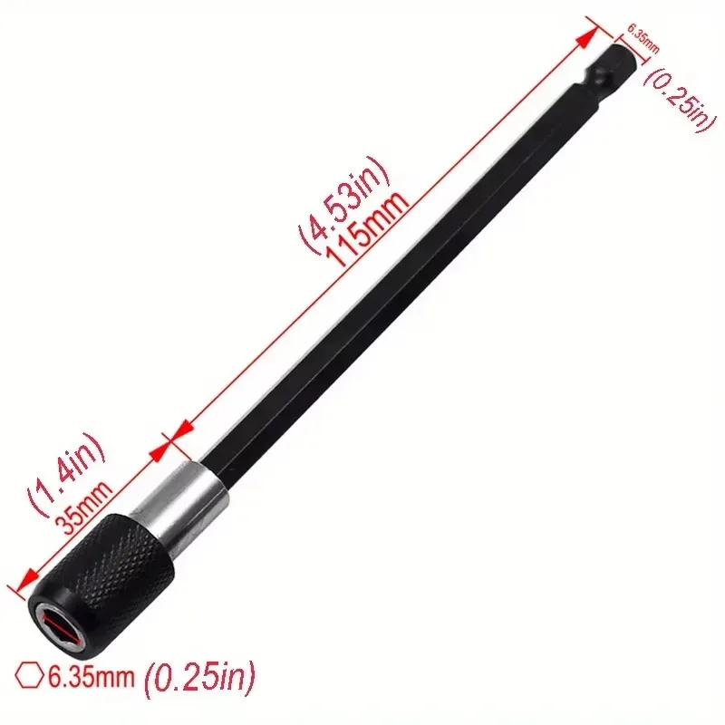 3PCS 60/100/150mm Extension Rod 1/4 Inch Quick Hex Shank Release Magnetic Electric Screwdriver Extension Bit Holder