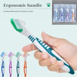 Multi-Layered Bristles Denture Cleaning False Teeth Brush Oral Care Soft False Teeth Brush Braces  Bristles Denture Cleaning