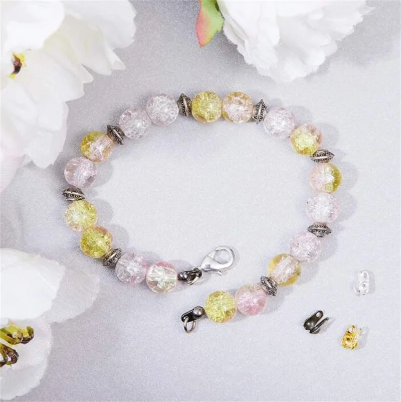 クラムシェル折りたたみ式メタルクリンプエンドチップ、ノットカバー、ビーズコネクタ、クリップクラスプ、DIYブレスレット、ネックレス、ジュエリー作り、200個