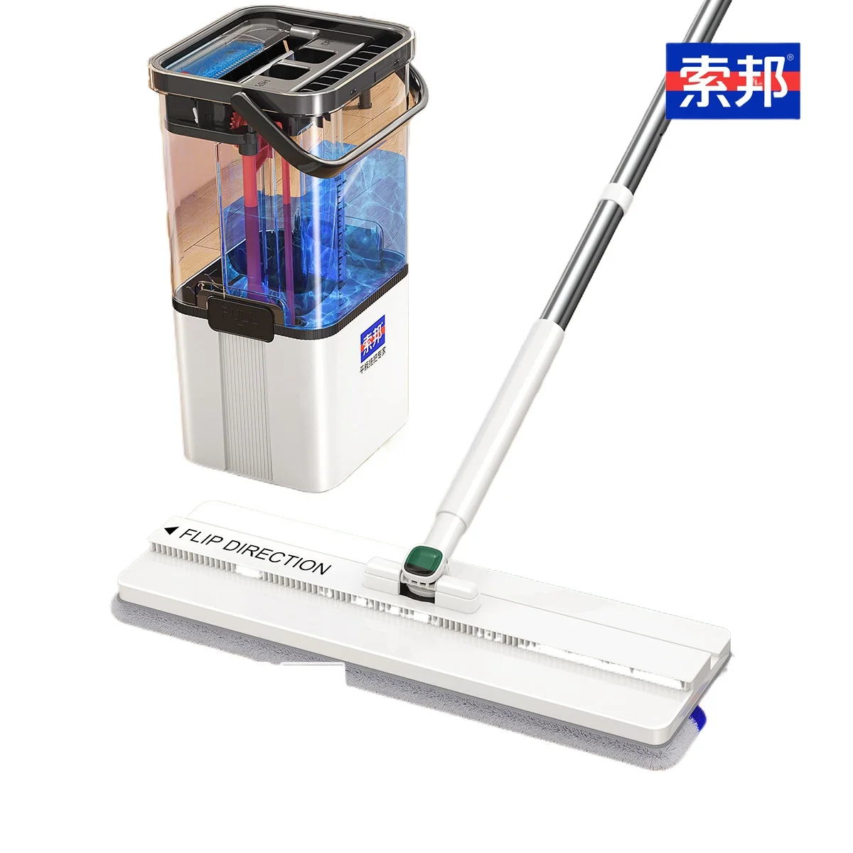 Sobon Cleaning Separation Hands-Free Squeegee Mop for Hardwood Floors for Home Use One-Pass Cleaning Wet Dry Separation Mop