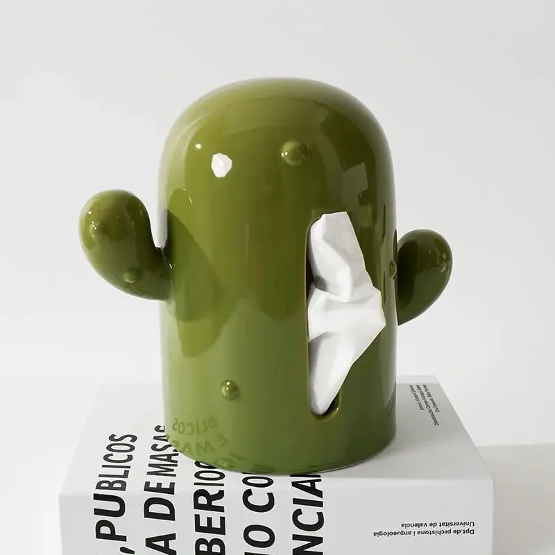 

Cute ceramic tissue box Household meal paper storage box European high-end living room coffee table decoration tissue boxes