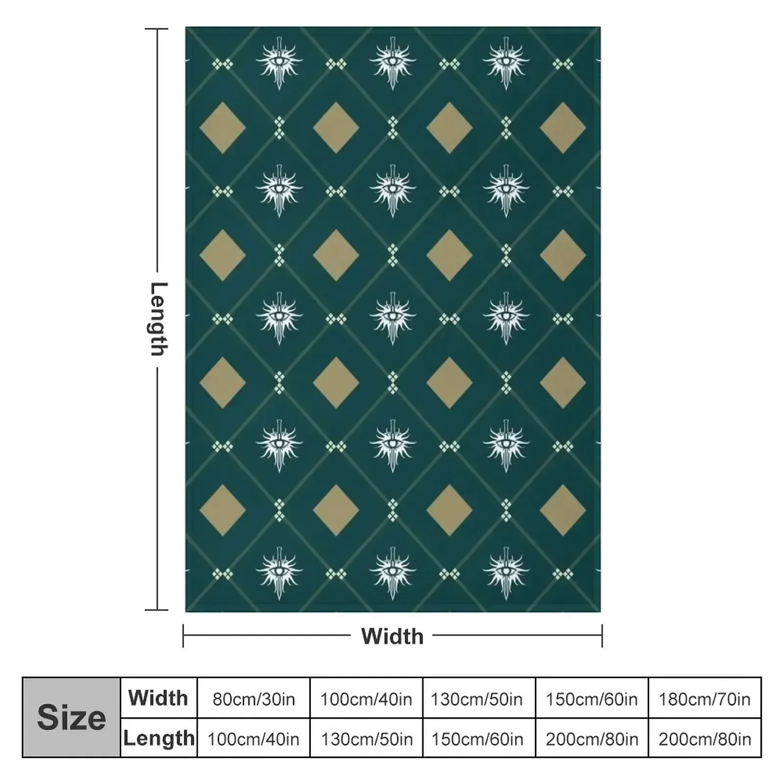 Inquisition Textile - Dragon Age Geometric Art Throw Blanket Sleeping Bag Flannel Fabric halloween Blankets