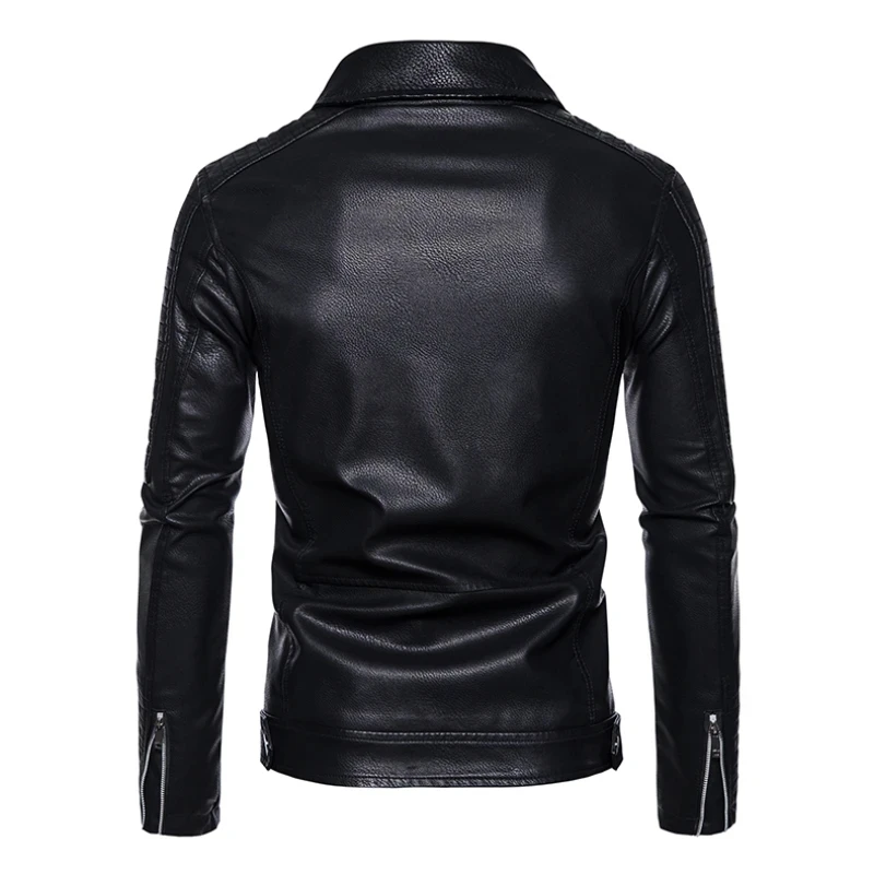 Brand clothing Motorcycle Slim Leather Jacket Men\'s Leather Jacket British Fashion Men 4XL-M\'s PU Leather Jacket