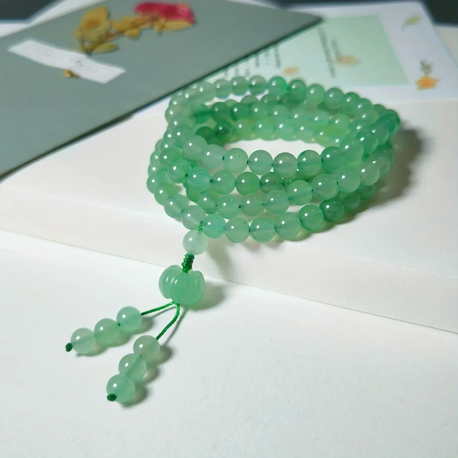 

Trendy Classic Green Round Beads Multi Circle Bracelet For Men For Daily Decoration