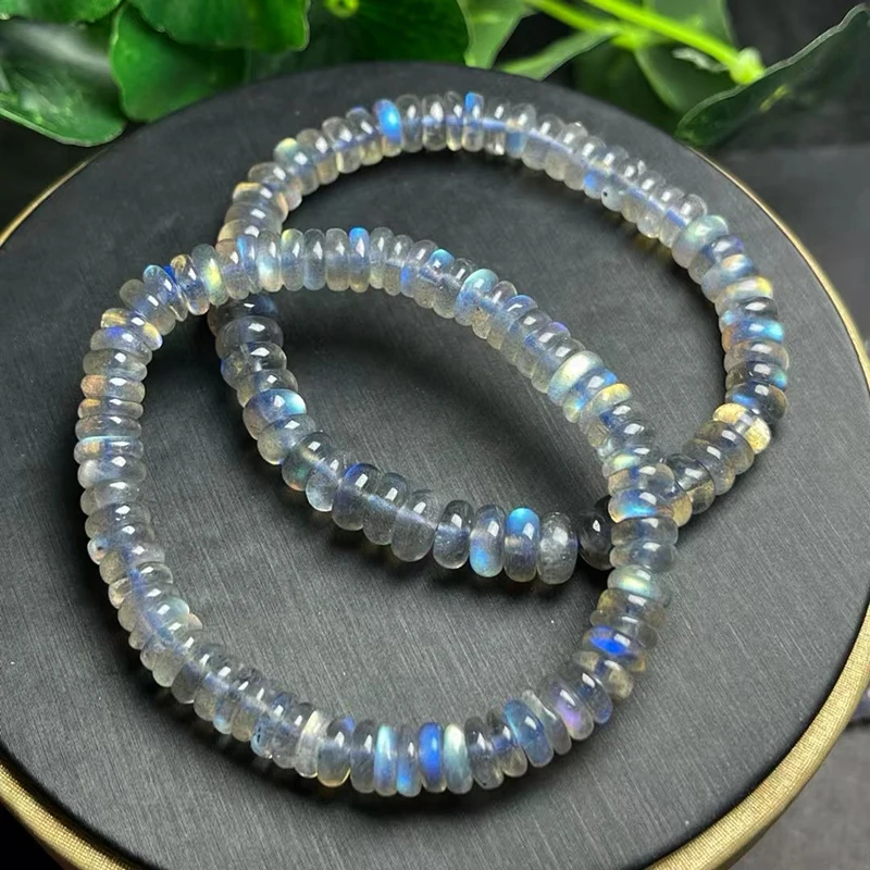 Unit One Bracelet 6 to 7mm Natural Labradorite Crystal Disk Bead Bracelet For Gift