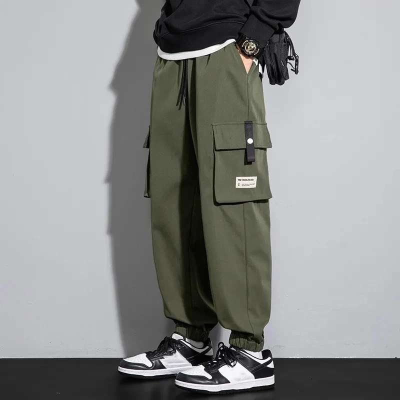 2023 Winter Men Y2k Vintage Baggy Pants Thicken Warm Pants Mens Fleece Cargo Ankle-length Joggers Harem Pants Oversize Trousers