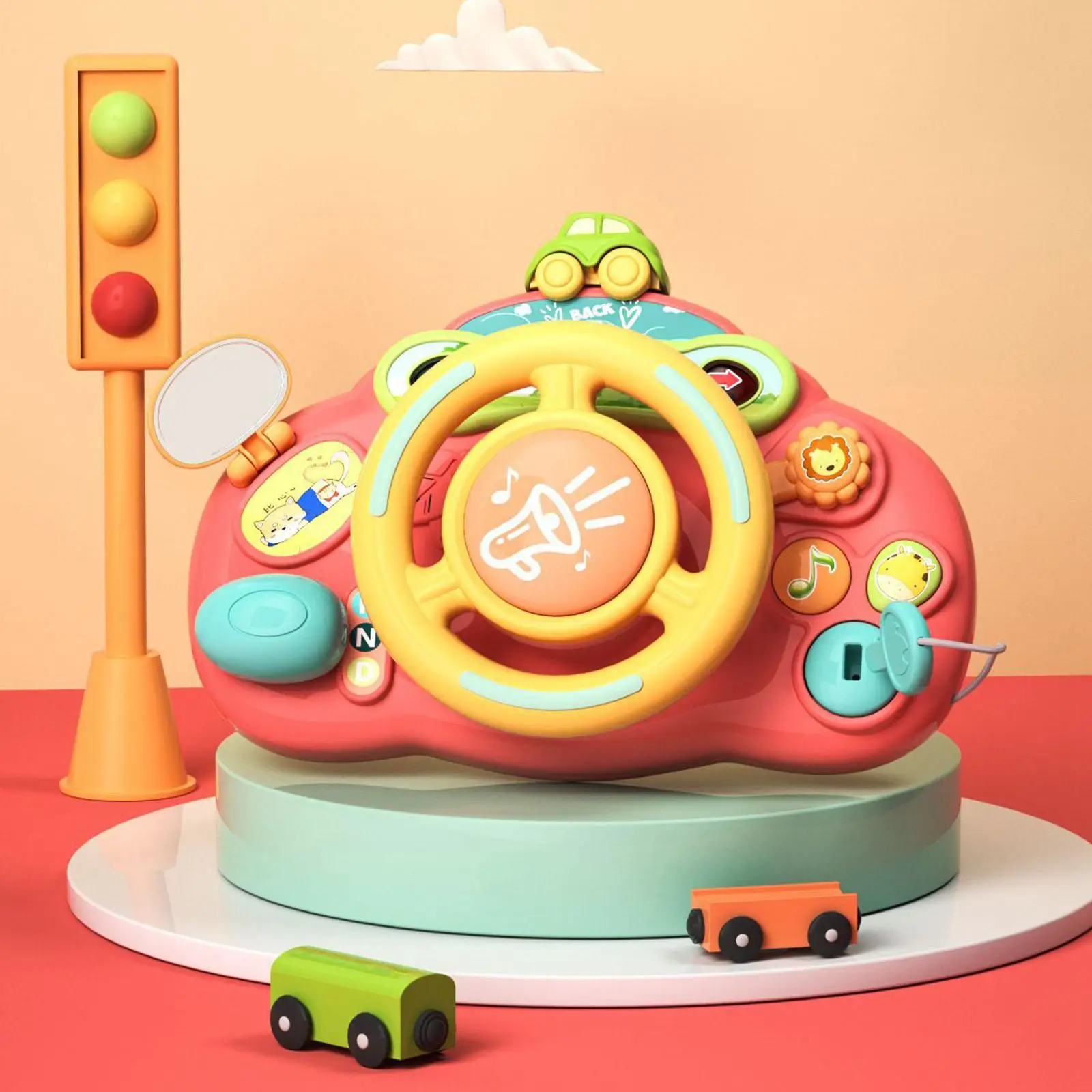 Car Driving Toy Stroller Steering Wheel Vocal Toys Copilot Toy for Children