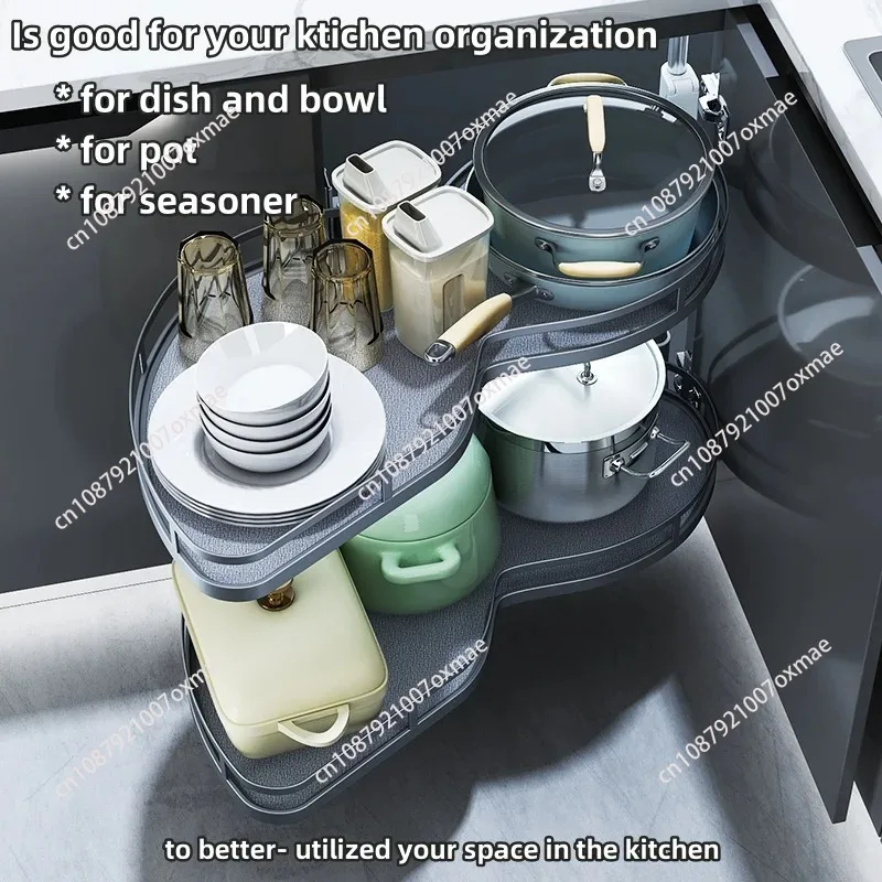 ماجيك الفول السوداني سوينغ صينية سحب المطبخ سوينغ الزاوية سلة التخزين كسول سوزان سلة التخزين #6