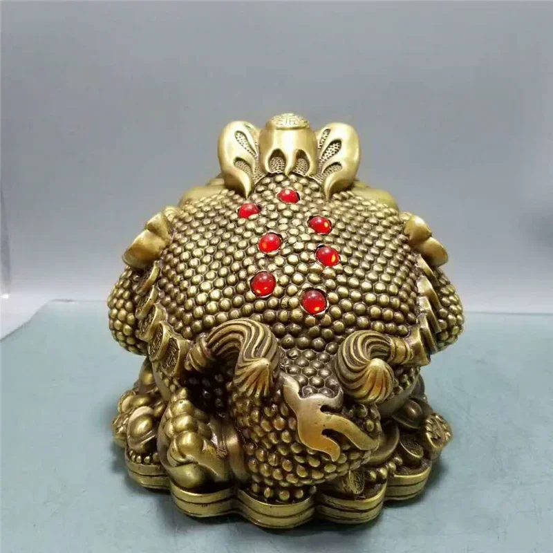 Wholesale brass gold toad ornaments, copper ingot, gold cicada office and home decoration