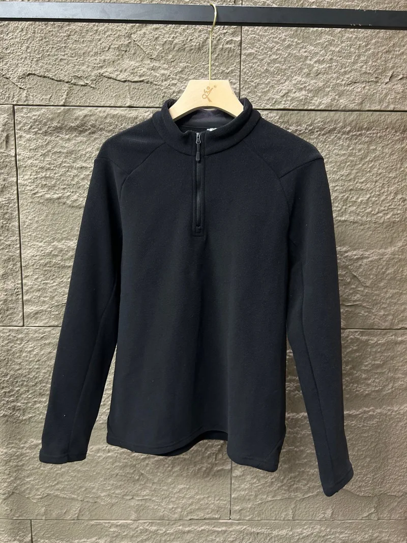 

Men's Thermal Fleece Pullover - Half-Zip Stand Collar with All-Weather Protection (Brushed Interior for Autumn Winter)