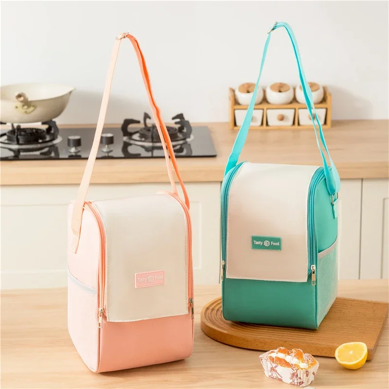 Insulated Lunch Bag Thermal Bento Pack Aluminum Foil Shoulder Meal Rice Bag Ice Pack Portable Dinner Picnic Food Storage Handbag