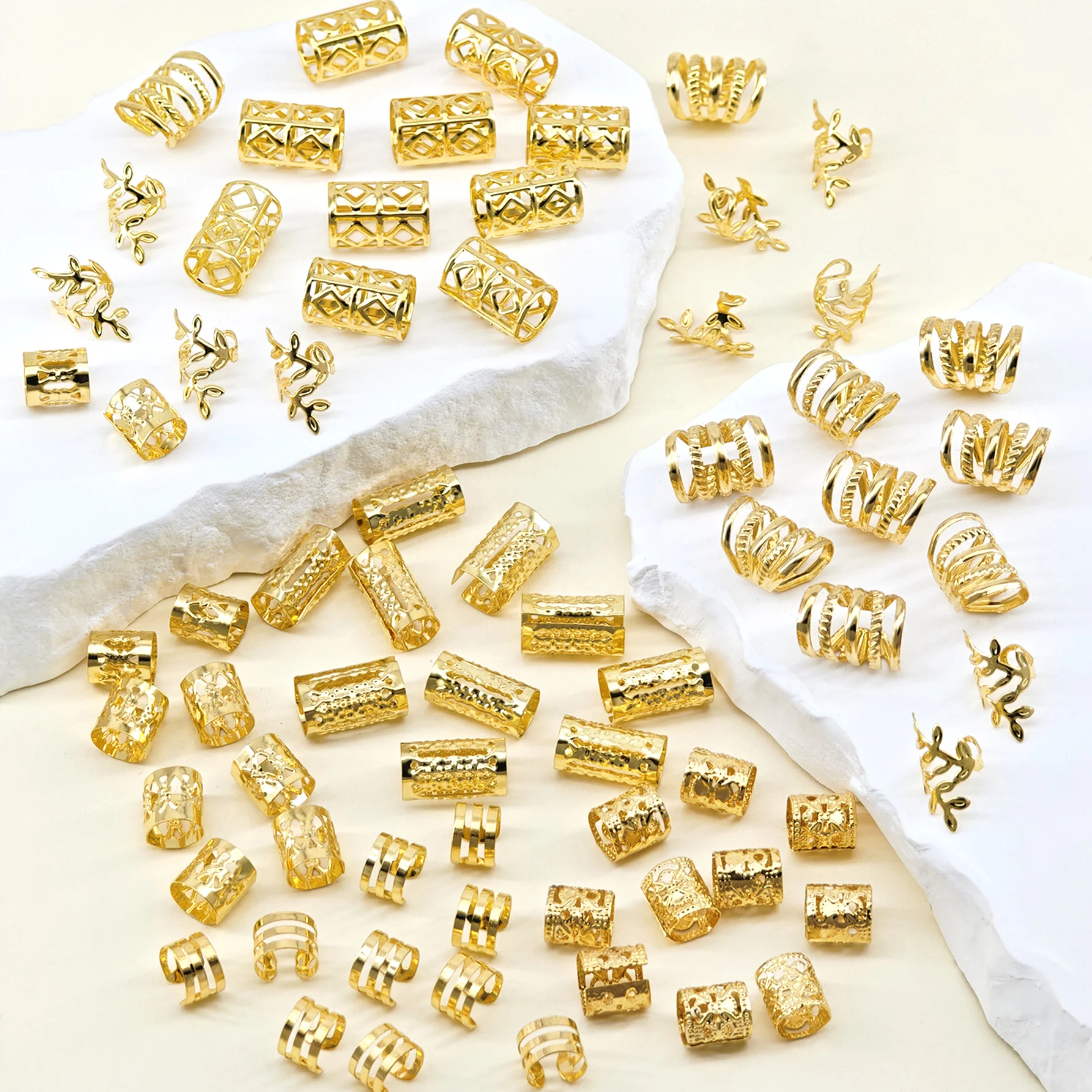 70 قطعة من حلقات الشعر Dreadlock - إكسسوارات شعر أنيقة مصنوعة من خليط معدني مجوهرات شعر Loc للضفائر للفتيات والنساء #2