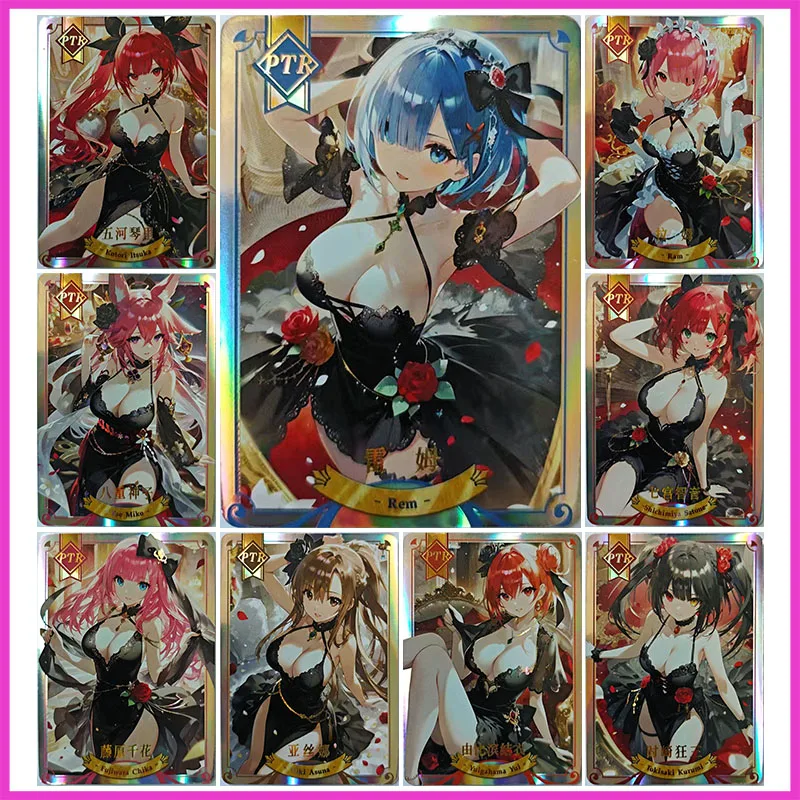 อะนิเมะ Gotde s และ ry Rare PTR Koc c ground cards Tokisaki Kurumi Yae Miko Rem Ram Yuuki Asuna Chika ของเล่นสําหรับ boys วันเกิดปัจจุบัน