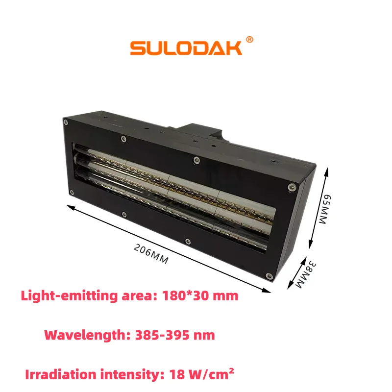 UV Paint LED Light Source Curing and Drying High Power air Cooled 365nm LED UV Curing Systems 18 W/cm^2 UV LED Lamp