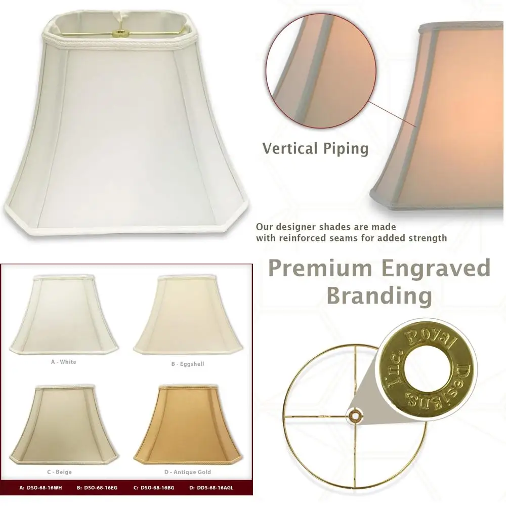 

Rectangle Designer Bell Lamp Shade with Spider Fitter, White, 6.5 x 12 x 10, Suitable for Designer Lighting Fixtures