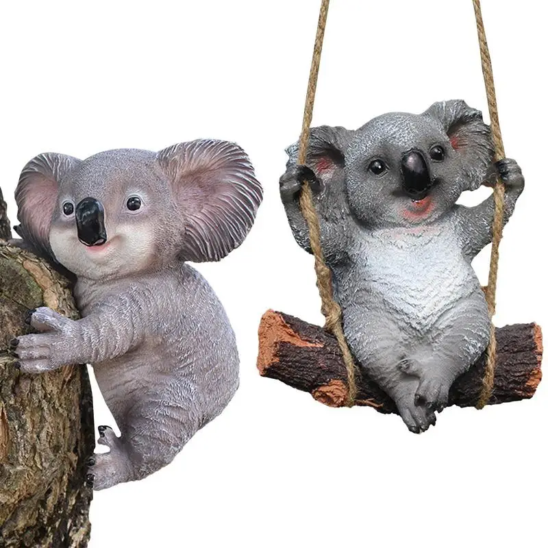 

Tree Decoration Outdoor Koala Cute Resin Swing Animal Resin Statue Table Ornaments Outdoor Statues For Garden Lawn Backyard Tree