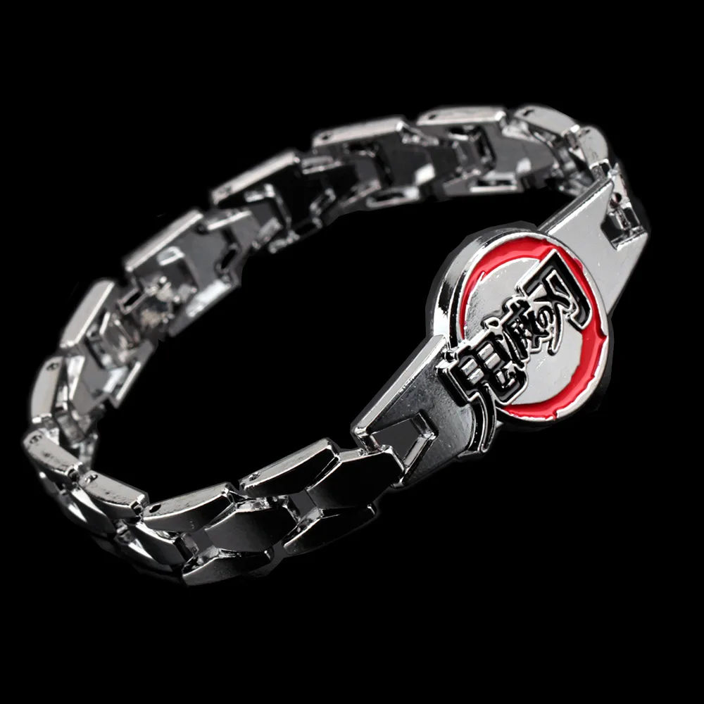 Demon Slayer Enamel Bracelet Kimetsu No Yaiba Kamado Tanjirou Nezuko Link Chain Wristband for Anime Fans Collectible Jewelry