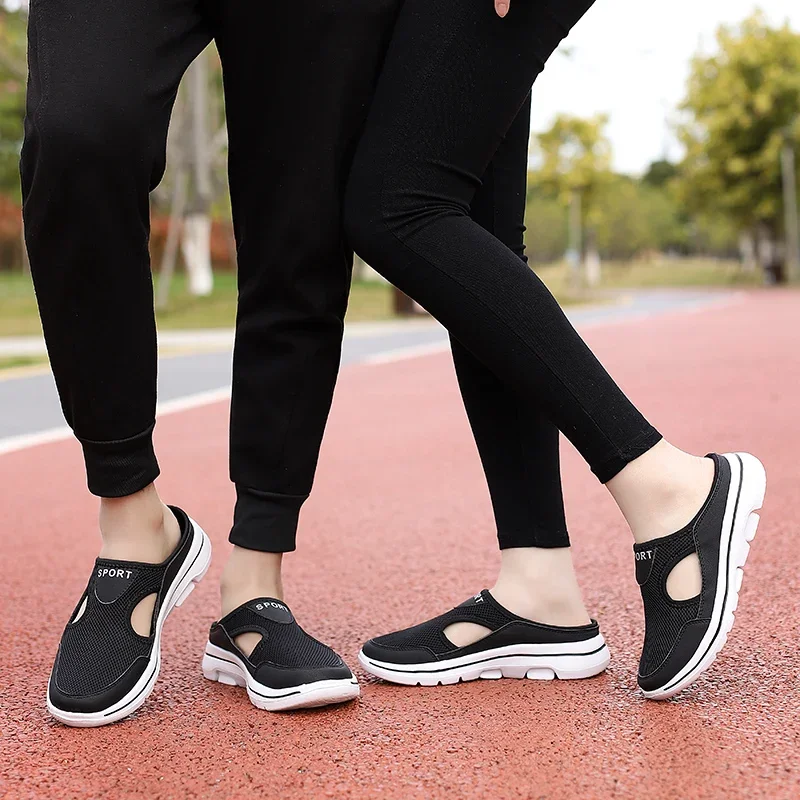 Mode Schoenen Voor Mannen En Vrouwen Licht Ademende Paar Halve Slippers Outdoor Casual Designer Mannen Muiltjes Voor Zomer Grote Maat 48