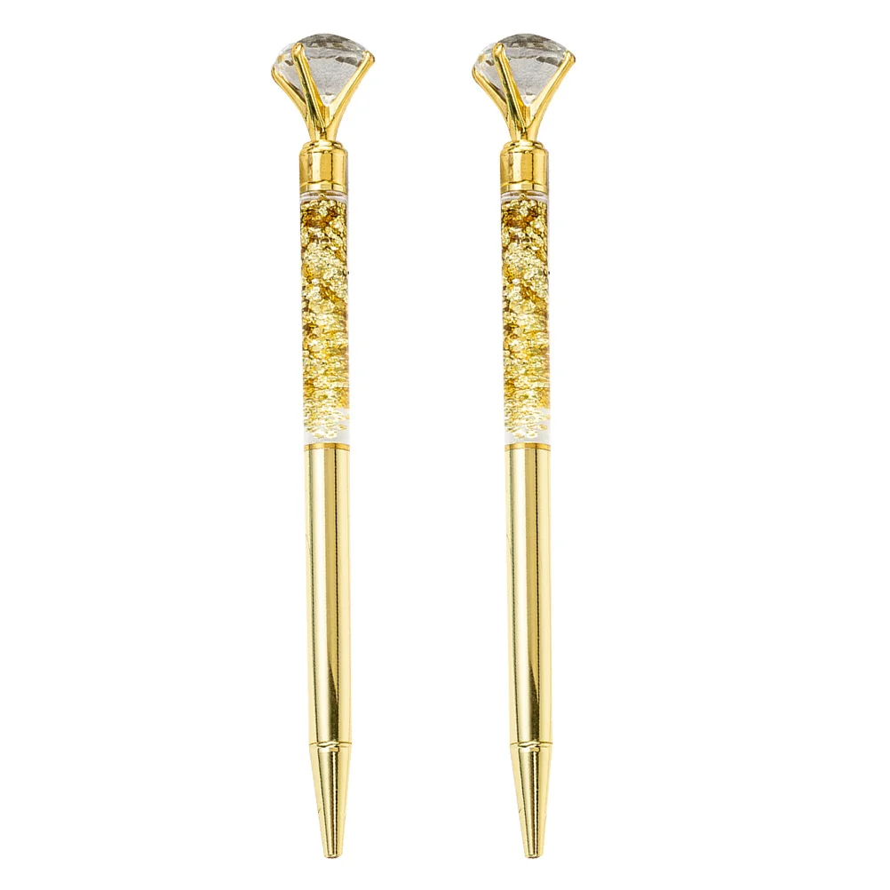 

2Pcs Metal Pen Crystal Diamond Ballpoint for School Office Graduation Gifts Promotional Products Advertising Promotion