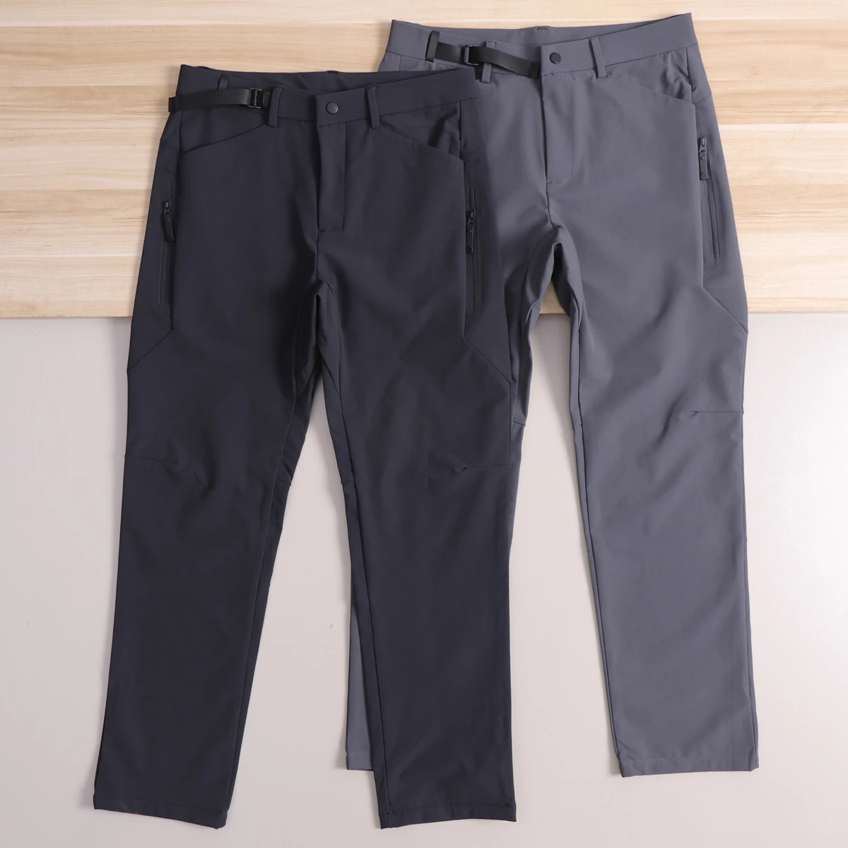 Men's Casual Pants Breathable Belted Hiking Trousers Lightweight Spring Summer Outdoor Mountain Climbing Loose Fit Straight Leg