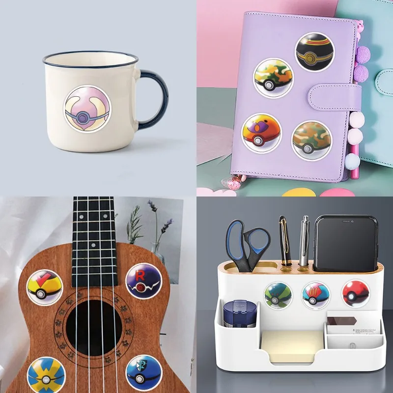 Pokémon Graffiti dos desenhos animados Etiqueta, Pokémon Ball, Mala, Água Cup, Papelaria, Frigorífico, Telefone móvel, Decoração DIY, 50Pcs