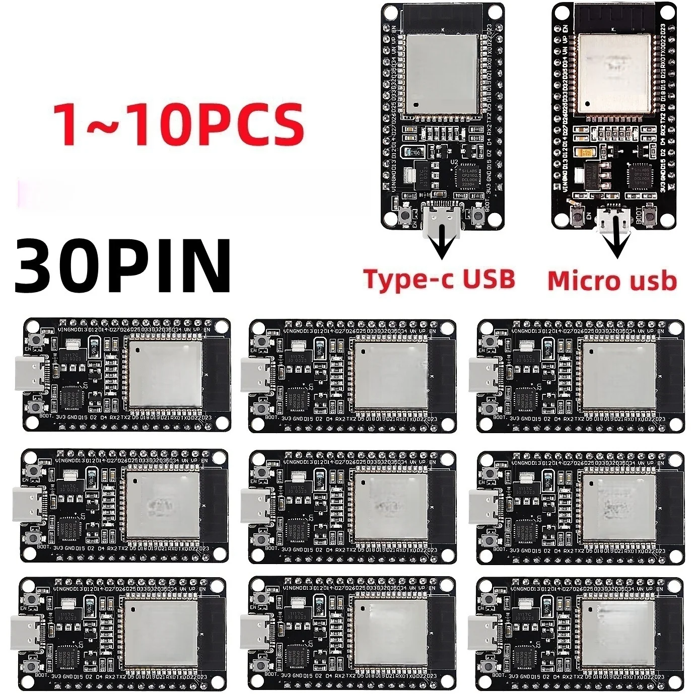 1-10PCS/32 Development Board WiFi+Bluetooth Ultra-Low Power Consumption Dual Core 32S 32 Similar for ESP32
