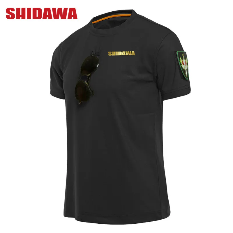 Summer Men Quick Dry Short Sleeve Fishing T-shirt Outdoor Breathable Sweat-absorbent Military Training Tactical Hiking Clothes