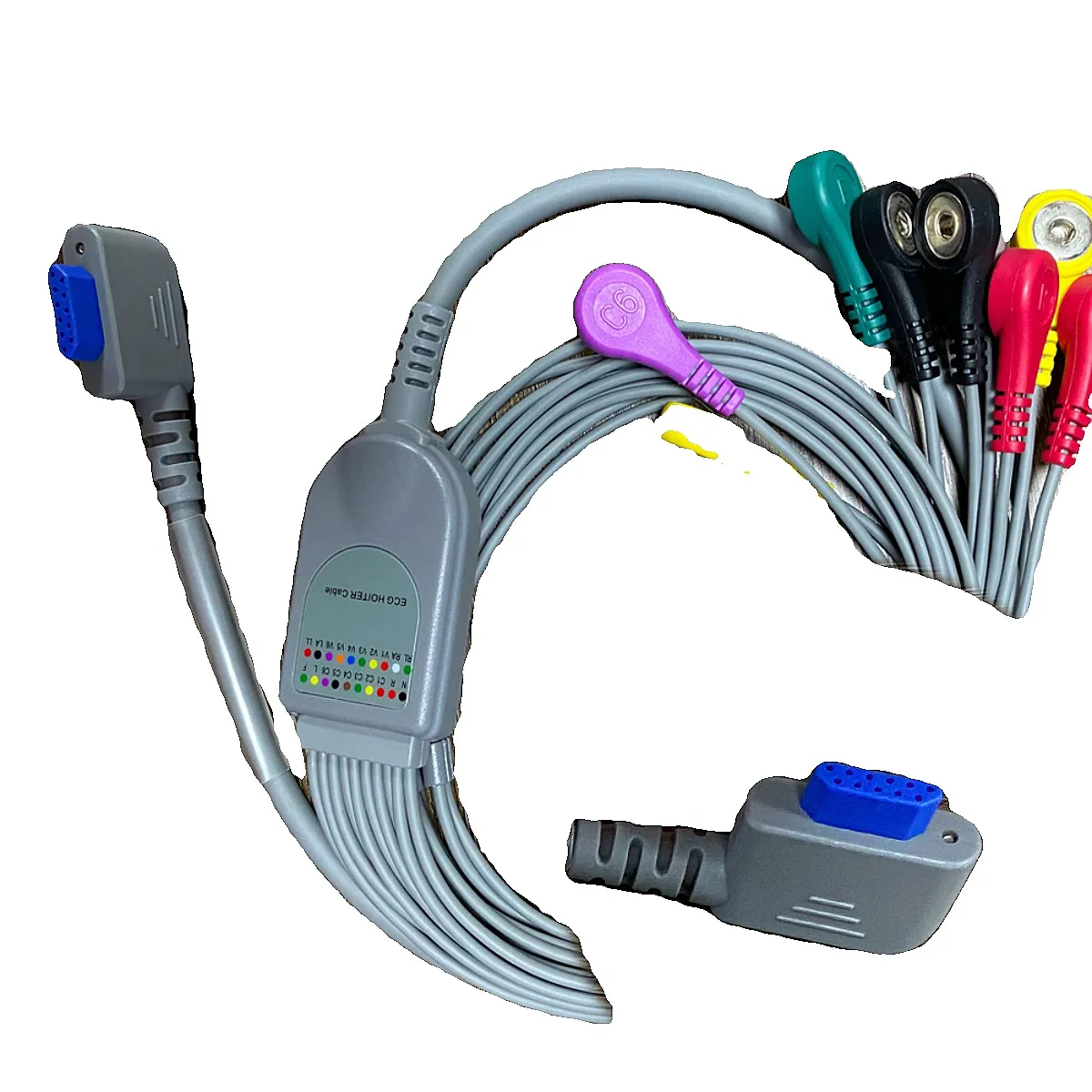 Original K12 Recording Box Dynamic Monitors ECG Lead Wire 10 Leads