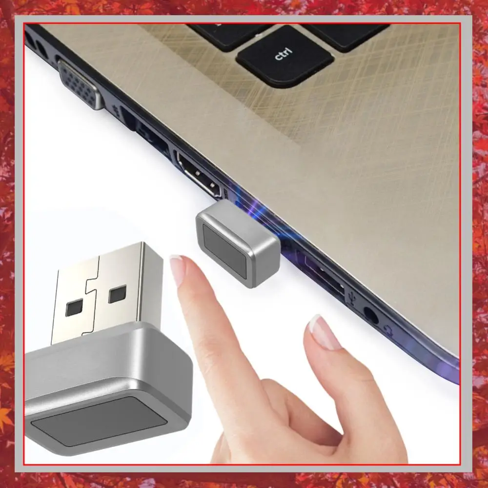 USB Fingerprint Key Reader FIDO U2F Biometric Fingerprint Scanner Windows Hello 360° Touch Speedy Matching Security Key for PC