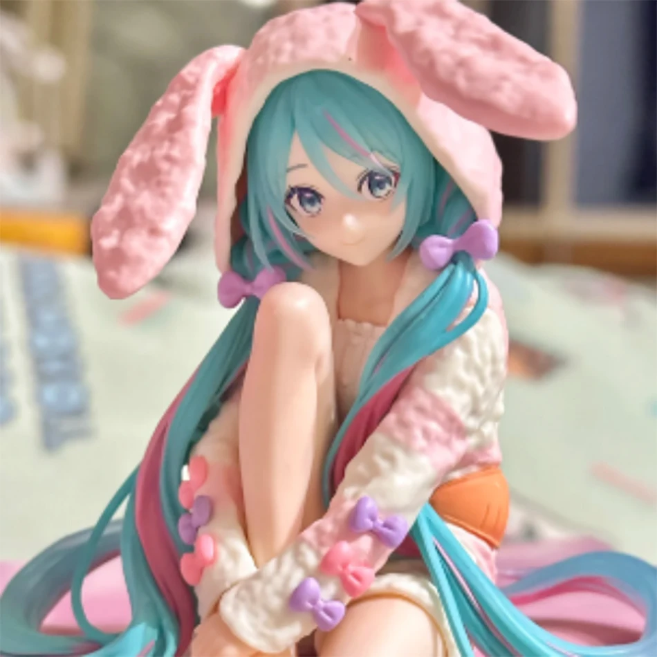 15CM Cute Anime Girl Figure Ornaments Noodle Stopper Figure Rabbit Ear Pajamas Model Toys Doll Aciton Figure Collection Gift PVC