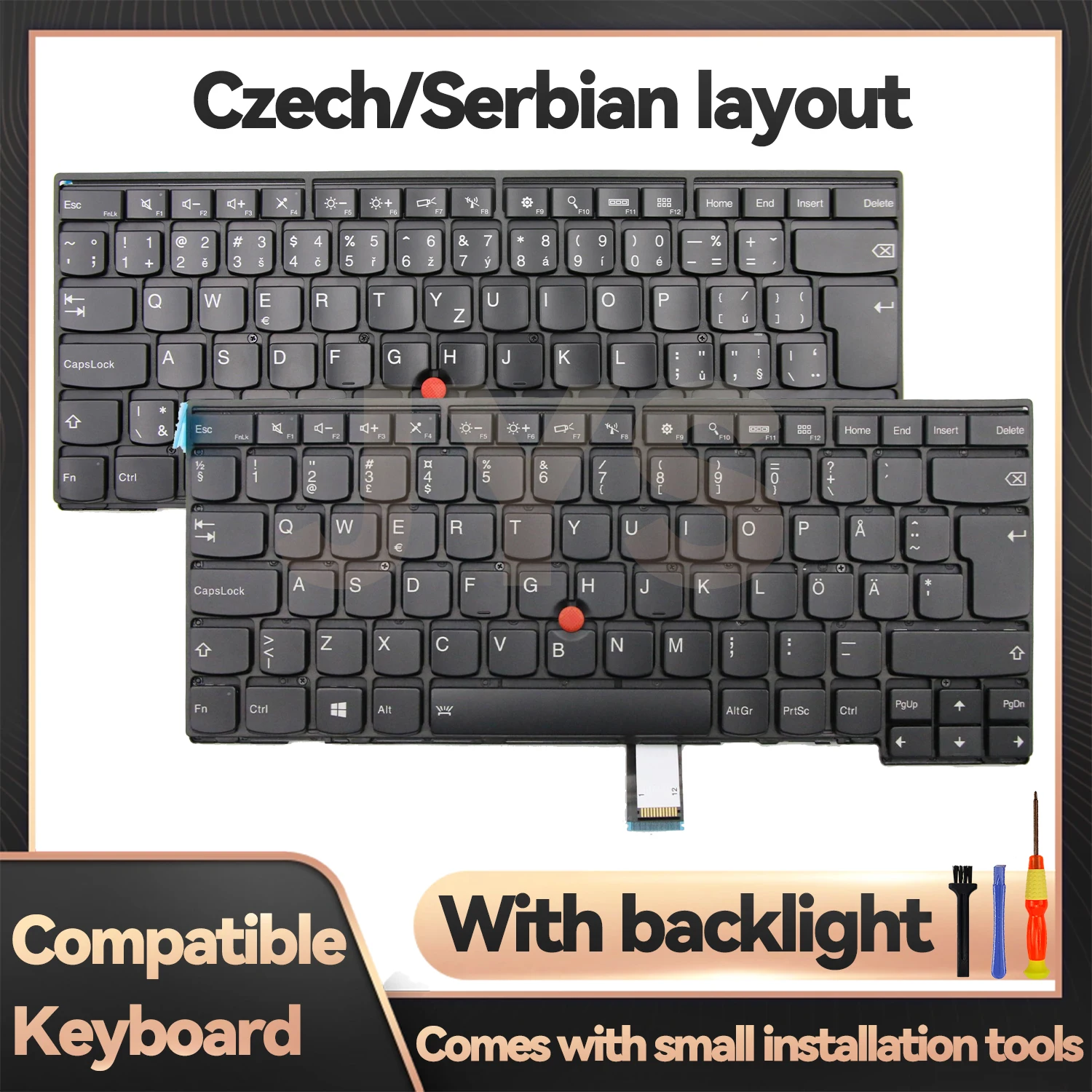 

For Lenovo ThinkPad T440/T440s/T440P laptop keyboard with backlight Czech Israel lceland Russian Serbian layout 01AX324 01AX333
